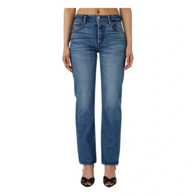 Moussy Chateau Straight Pant In Blue