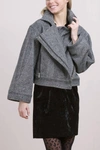 Splendid Tia Herringbone Crop Biker Jacket In Multi