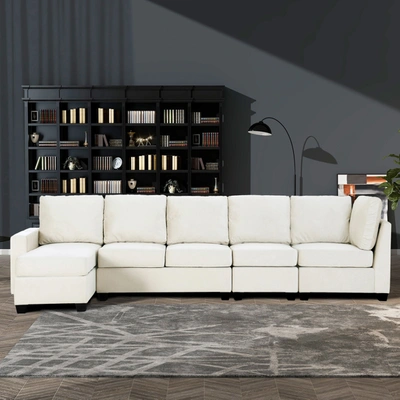 Simplie Fun 138*57" Modern L Shape Sectional Sofa