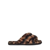 Ugg Scuffita Panther Print Dyed Sheepskin Slippers In Multi