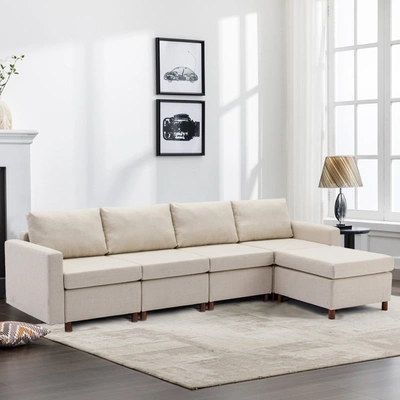 Simplie Fun 4 Seat Module Sectional Sofa Couch
