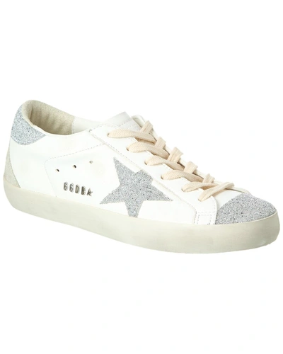 Golden Goose Superstar Leather & Glitter Sneaker In White