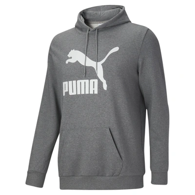 Puma Classics Logo Men's Hoodie Big And Tall In Medium Gray Heather