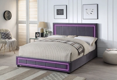 Simplie Fun Upholstered Full Size Platform Bed In Neutral