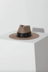 Janessa Leone Bennett Structured Wool Fedora In Grey