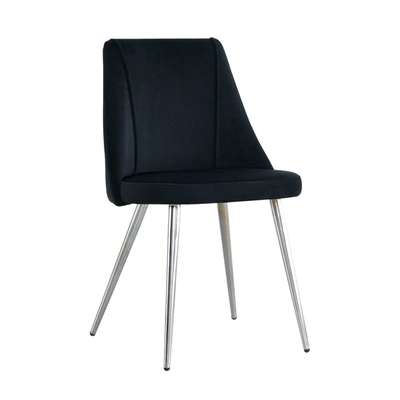 Simplie Fun Modern Simple Velvet Black Dining Chair