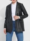 LYSSÉ EIRA VEGAN LEATHER BLAZER IN BLACK