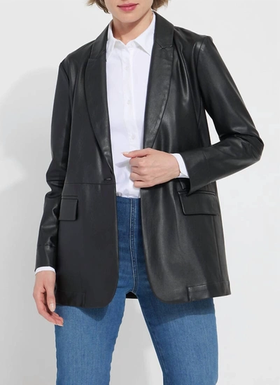 Lyssé Eira Faux Leather Blazer In Black