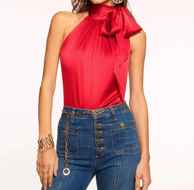 Ramy Brook Lori High Neck Tank Top In Red