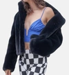 Furious Fur Martha Jacket In Black In Black