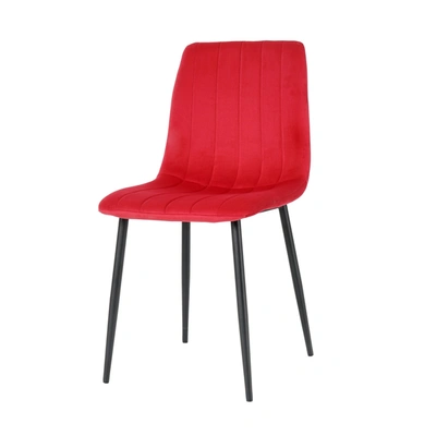 Simplie Fun Indoor Velvet Dining Chair In Red