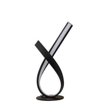 Simplie Fun 17" Abstract Upright Ribbon Bow Led Black Metal Table Lamp