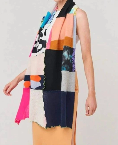 Brodie Cashmere Patchwork Scarf In Mix Throw In Multi