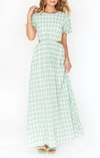 Show Me Your Mumu Eloise Maxi Dress In Green Plaid In Multi