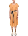 Theory Belted Silk-blend Midi Dress In Orange