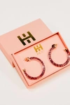 Hoo Hoops Hoop Earrings In Dark Pink In Pink