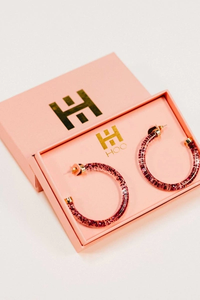 Hoo Hoops Hoop Earrings In Dark Pink