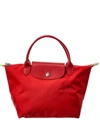 Longchamp Le Pliage Green Recycled Canvas Large Shoulder Tote In Red
