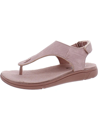 Ryka Margo Next Womens Faux Leather Thong Slingback Sandals In Pink