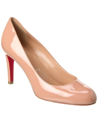 Christian Louboutin Pumppie Patent Red Sole Pumps In Brown