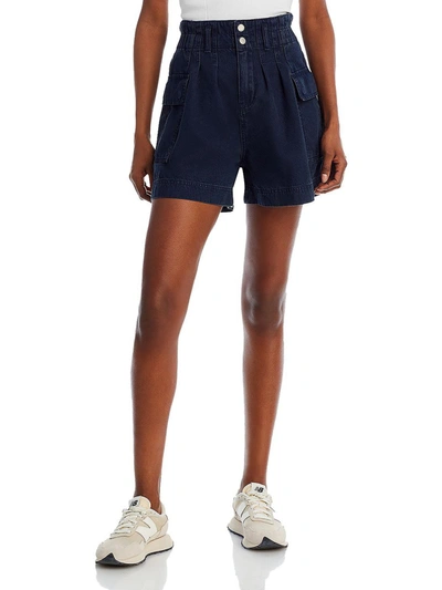 Blanknyc Womens Cotton Blend Utility High-waist Shorts In Blue