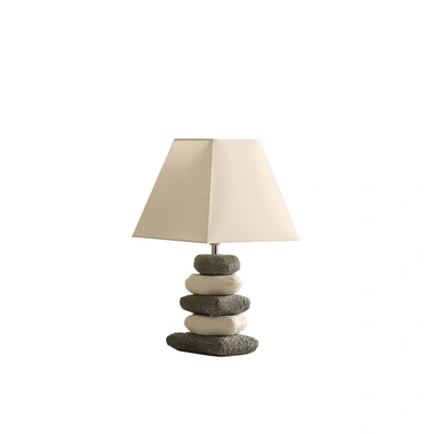 Simplie Fun 17.5" In Coastal Darya 5 Stacked Pebble Ceramic Table Lamp