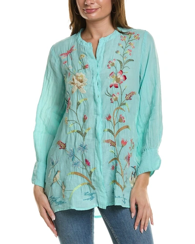 Johnny Was Women's Geniveve Voyager Embroidered Tunic Top In Blue