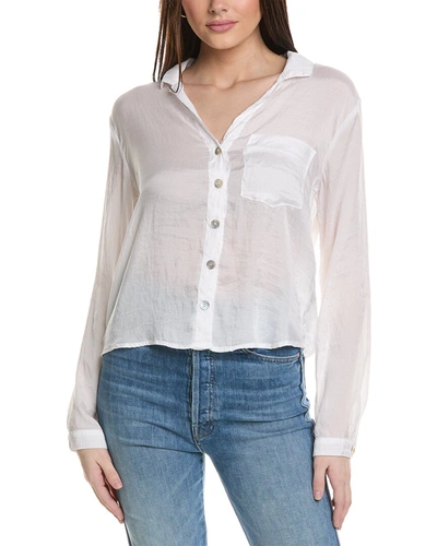 Bella Dahl Notch Collar Pocket Button-down Shirt In White