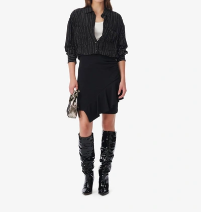 Iro Short Skirt With Ruffles Clea In Black