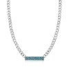 ROSS-SIMONS SKY BLUE TOPAZ CURB-LINK BAR NECKLACE IN STERLING SILVER