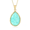 ROSS-SIMONS AMAZONITE PENDANT NECKLACE IN 14KT YELLOW GOLD