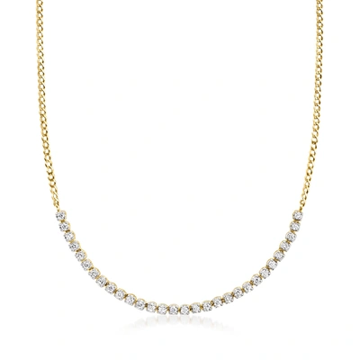 Rs Pure By Ross-simons Diamond Half-tennis Necklace In 14kt Yellow Gold In Multi