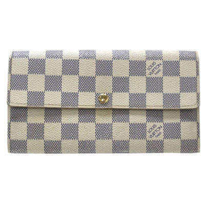 Pre-owned Louis Vuitton Portefeuille Sarah Canvas Wallet () In White