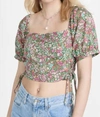 LOST + WANDER BIG SUR TOP IN GREENFLORAL