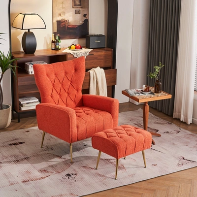Simplie Fun Modern Accent Chair In Orange