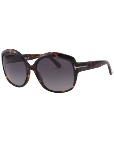 Tom Ford Women's Chiara 60mm Polarized Sunglasses In Brown