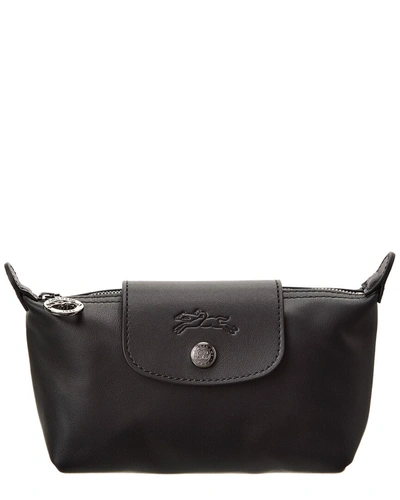 Longchamp Le Pliage Xtra Leather Pouch In Black