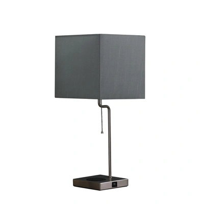 Simplie Fun 21.5-inch Aston Square Table Lamp W/ Charging Station