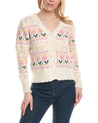 Colette Rose Scalloped Cardigan In Pink