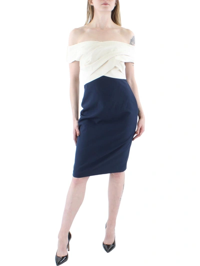 Lauren Ralph Lauren Womens Off-the-shoulder Above Knee Sheath Dress In Multi