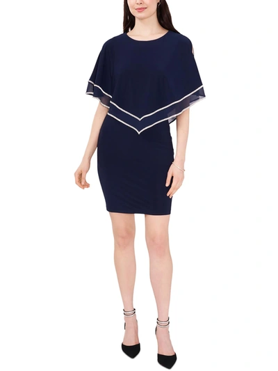 Msk Womens Drapey Mini Cocktail And Party Dress In Blue