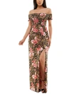 Bebe Women's Print Smocked Maxi Dress In Brown Multicolor