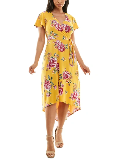 slim fit dress slacks Yellow Printed Fit & Flare Dress main image 1