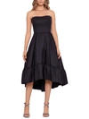 B & A BY BETSY AND ADAM WOMENS TAFFETA BUBBLE HEM COCKTAIL AND PARTY DRESS