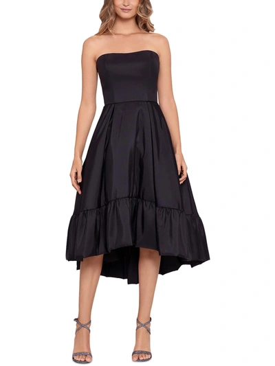 B & A By Betsy And Adam Womens Taffeta Bubble Hem Cocktail And Party Dress In Black