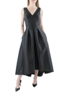 ALFRED SUNG WOMENS PLEATED LONG EVENING DRESS
