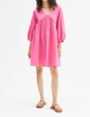 COMPAÑÍA FANTÁSTICA SHORT OVERSIZED DRESS WITH THREE-QUARTER SLEEVES IN PINK