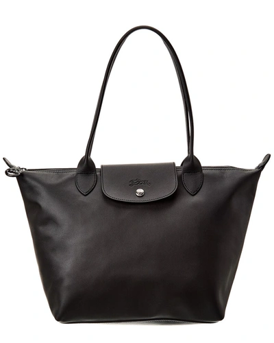 Longchamp Le Pliage Xtra Medium Leather Tote In Black