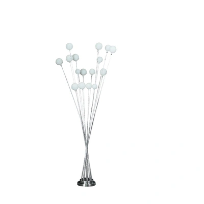 Simplie Fun 61.5" In 16-light Acrylic Globe Aluminun Led Chrysanthe Silver Chrome Metal Floor Lamp In White