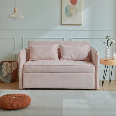 Simplie Fun Chenille Fabric Pull-out Sofa Bed